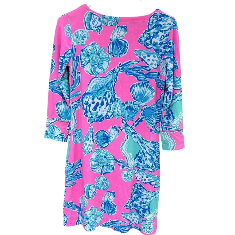 Lilly Pulitzer Long Sleeve Sophie Dress - Size XS - Pink Sea Shells - Picture 13 of 14